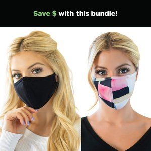NEW Solid Black & Watercolor Reusable Face Masks